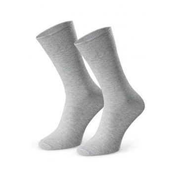 Sosete bumbac subtiri fara cusatura la varf  S056 - Gri melange