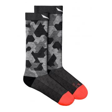Sosete dama  Pedroc Camo Merino Crew - Negru/Gri