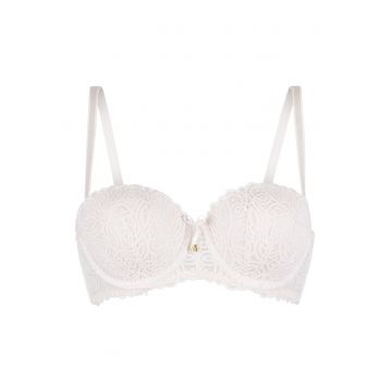 Sutien balconette de dantela - Crem