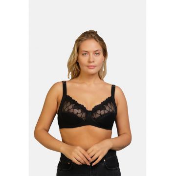 Sutien cu insertii de dantela - Negru