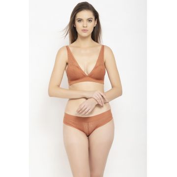 Sutien cu model si bretele ajustabile - Portocaliu persan