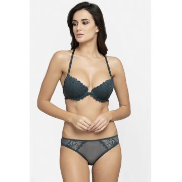 Sutien cu strat exterior de dantela - Verde inchis