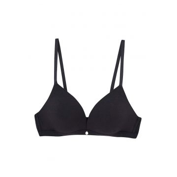 Sutien din amestec de modal cu cupe triunghiulare - Negru