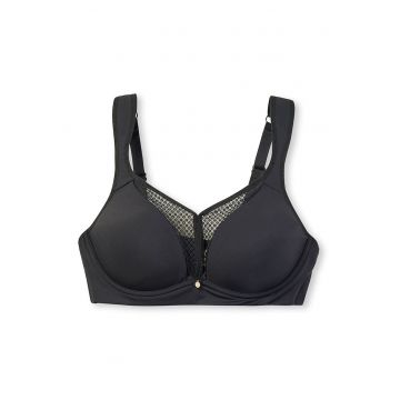 Sutien push-up cu insertie de dantela - Negru