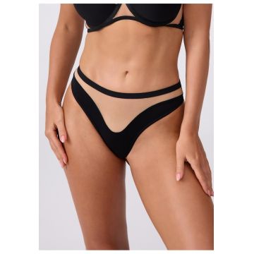 Tanga Desire - din combinatie de tul elastic si material tricotat