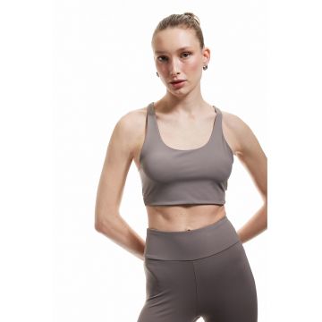 Bustiera cu model uni - Maro taupe