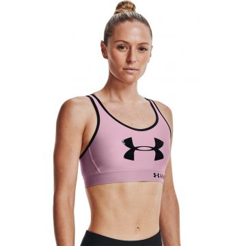 Bustiera de compresie - pentru fitness Mid Keyhole - Negru/Lila pal