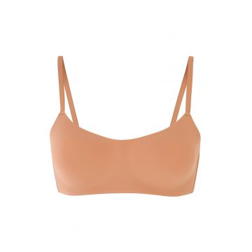 Bustiera fara cusaturi cu burete subtire - Caramel