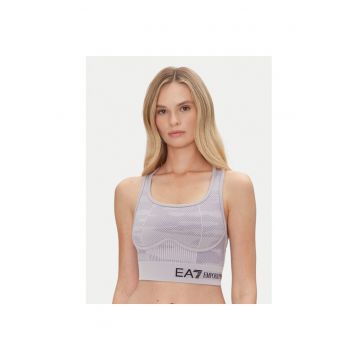 Bustiera sport - Emporio Armani - 72% 24% poliester - 4% elastan - gri lavanda - Gri