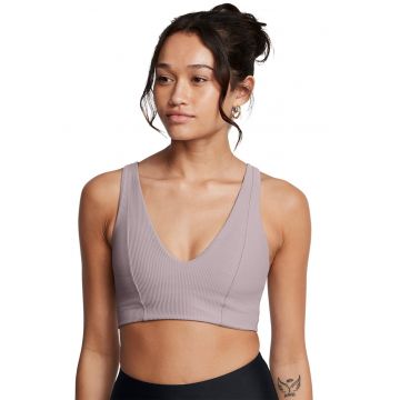 Bustiera striata pentru fitness Meridian - Violet prafuit