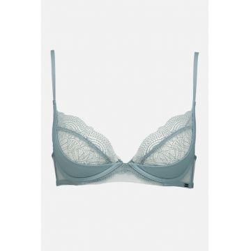 Sutien cu aspect perforat - Albastru prafuit