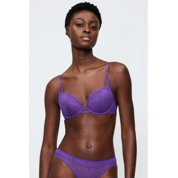 Sutien cu burete si bretele ajustabile - Violet