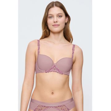 Sutien cu burete si garnituri din dantela - Lila