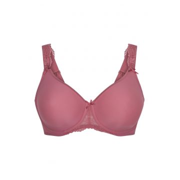 Sutien cu burete - sustinere metalica si insertii de dantela Daily - Roz