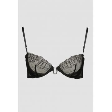Sutien cu segmente semitransparente - Negru