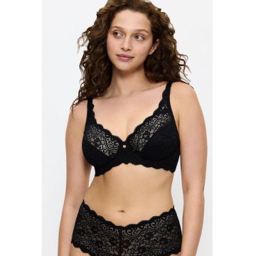 Sutien din dantela cu sustinere metalica Amourette - Negru/Negru stins/Gri antracit