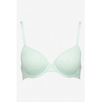Sutien texturat cu burete si logo - Verde menta