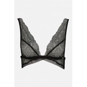Sutien triunghiular cu aspect perforat - Negru