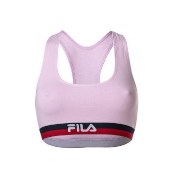 Bustiera cu decupaj racerback si detaliu logo - Violet