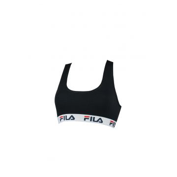 Bustiera cu logo - cu spate decupat - Negru