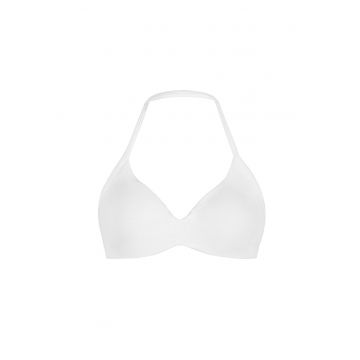 Bustiera sport cu decolteu halter Fly - Alb