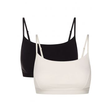 Set de 2 Sutien tipul top League Bloovii Alb crem - negru
