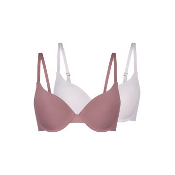 Set de sutiene cu jumatate de cupa - 2 piese - Roz deschis