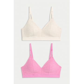 Set de sutiene - pentru gravide - 2 Piese - Roz/Crem