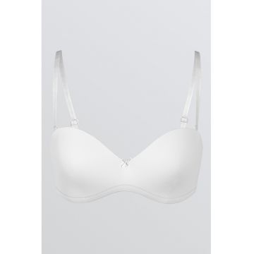 Sutien balconette cu bretele ajustabile - Alb