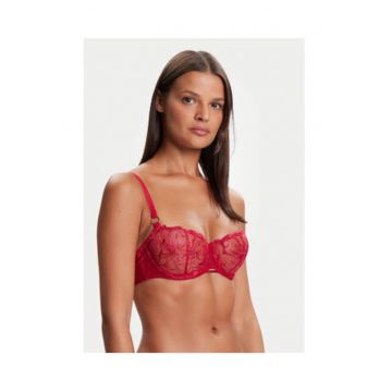 Sutien balconette -  sintetic - rosu - Rosu