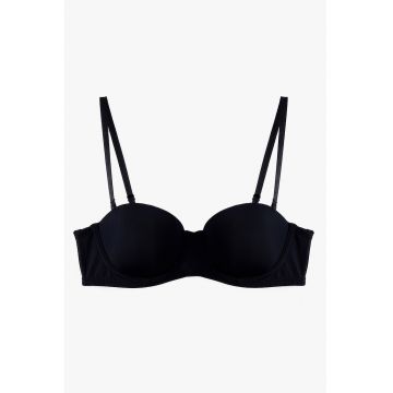 Sutien balconette uni - Negru
