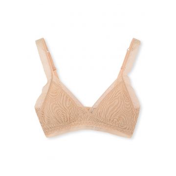 Sutien bralette triunghiular cu animal print - Alb fildes