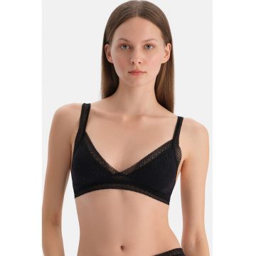 Sutien bralette triunghiular cu animal print - Negru