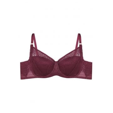 Sutien captusit  Marvela - violet - dantela - insertii din plasa