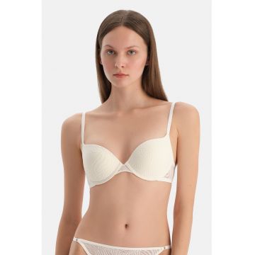 Sutien clasic cu animal print - Alb