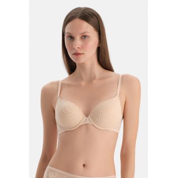 Sutien clasic cu animal print - Bej