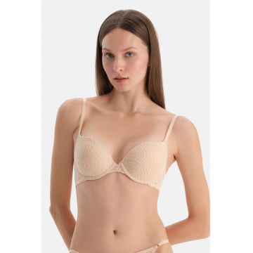 Sutien clasic cu animal print - Bej