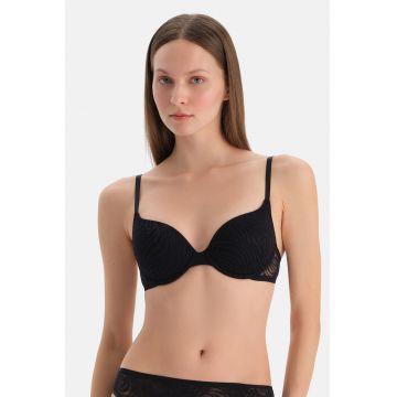 Sutien clasic cu animal print - Negru