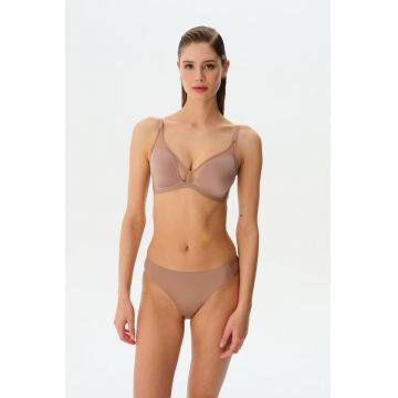 Sutien cu acoperire completa si bretele ajustabile - Maro camel
