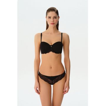 Sutien cu bretele detasabile si burete - Negru