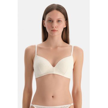 Sutien cu burete si model animal print - Alb