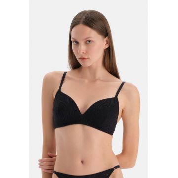Sutien cu burete si model animal print - Negru