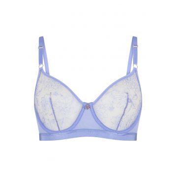 Sutien cu cupe de dantela - Albastru
