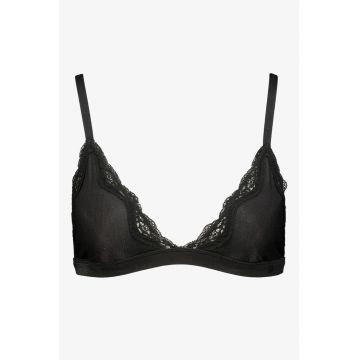 Sutien cu garnituri de dantela - Negru/Transparent