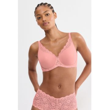 Sutien cu insertii de dantela Amourette - Roz pastel