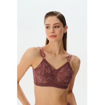Sutien cu strat exterior din dantela Miranda - Maro cognac