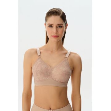 Sutien cu strat exterior din dantela Miranda - Maro nisip