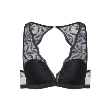 Sutien dama  Odesa - poliamida - floral - fara burete - negru