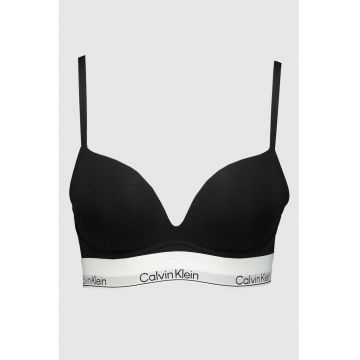 Sutien din amestec de bumbac cu acoperire completa - Alb/Negru