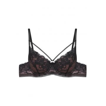 Sutien Intonation -  Dantela/Mesh - Push-up - Negru